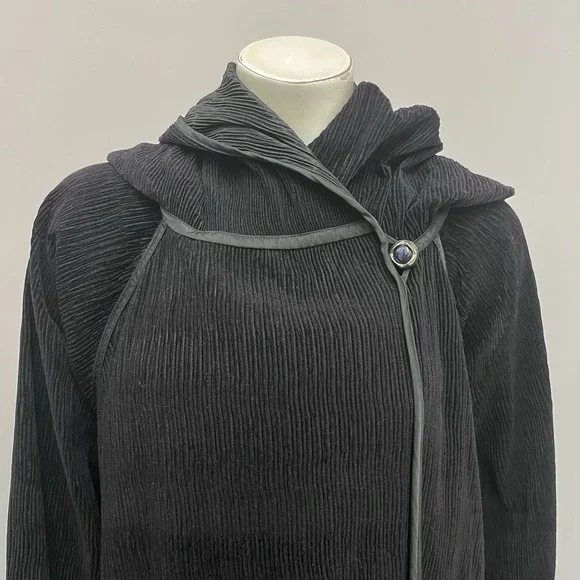 Mycra Pan One Reversible Coat Black Hood Artsy Style Size 1 - S/M Fits Large L - Picture 7 of 12